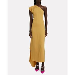 RACIL Flavia One Shoulder Draped Crepe Evening Dress Size 42 US 10 $748